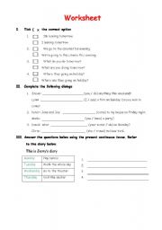 English worksheet: Future ING