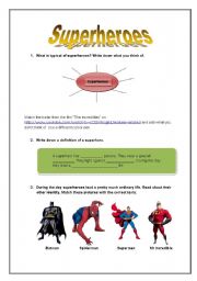 English Worksheet: Superheroes