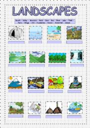 English Worksheet: LANDSCAPES