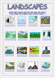 English Worksheet: LANDSCAPES