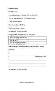 English Worksheet: guided writing