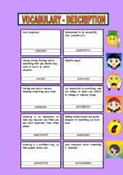 English Worksheet: Vocabulary: Adjectives to describe character and personality