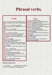 English worksheet: Phrasal verbs 