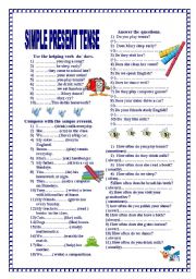 English Worksheet: smple present tense