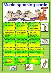 English Worksheet: Music speaking cards