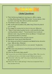 English worksheet: the call of the wild (global questions)