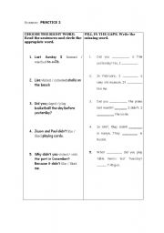 English Worksheet: Grammar Practise 2