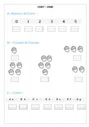 English worksheet: numbers and letters test