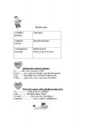 English worksheet: Modals