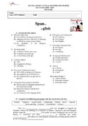 English Worksheet: Spanglish