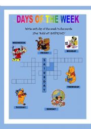 English Worksheet: Days of the week