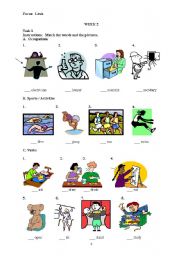 English worksheet: full unit quiz for third grade