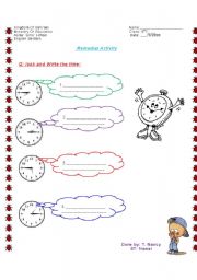 English worksheet: time