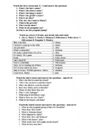 Madagascar 1 Movie Worksheet 