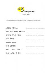 English Worksheet: Asking the way