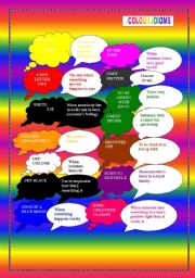 English Worksheet: COLOUR IDIOMS