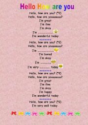 English Worksheet: Hello Song