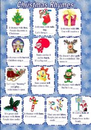 English Worksheet: Christmas Rhymes 