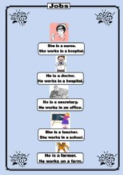 English Worksheet: jobs and places of work