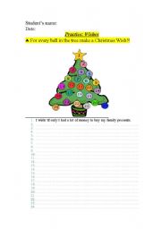 English Worksheet: Christmas-Grammar-Wishes
