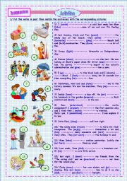 English Worksheet: the simple past (activities 1/2)