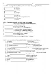 English Worksheet: Grammar review