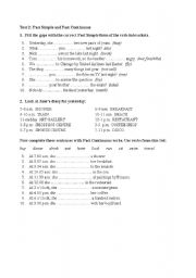 English worksheet: Exercises about Past Simple & Past Continuous