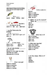 English worksheet: Examination For Grade Five