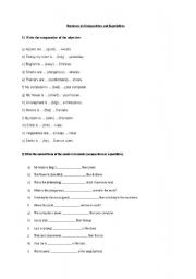 English worksheet: Superlatives and comparatives