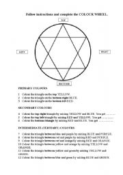 English worksheet: Color Wheel