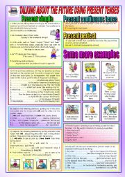 English Worksheet: TALKING ABOUT THE FUTURE USING PRESENT TENSES.