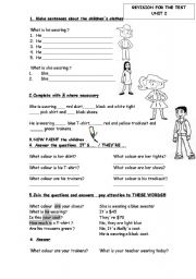 English Worksheet: Clothes description. 