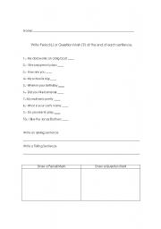 English worksheet: Question marks