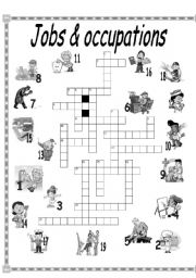 English Worksheet: Jobs & occupations, crosswords