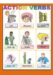 English Worksheet: Action Verbs