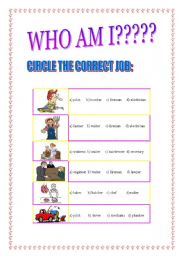 English Worksheet: WHO AM I???? ( 4 pages )