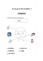 English worksheet: symptoms