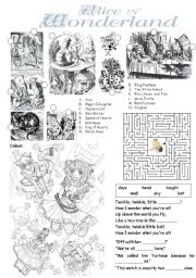 English Worksheet: Alice in Wonderland worksheet
