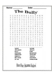 English Worksheet: The Bully