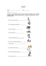 English Worksheet: I CAN