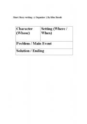 English Worksheet: Shor Story Writing organizer
