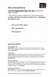 English Worksheet: The Job