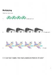 English worksheet: multiplying 