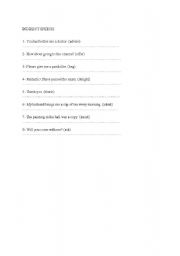 English worksheet: indirect speech