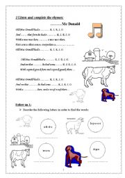 English Worksheet: t he farm