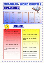 English Worksheet: Grammar: Word Order 2