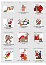 English Worksheet: Santa Claus and present continuous 2/2