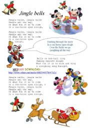 English Worksheet: UPDATED LINK(in description ) http://rapidshare.com/files/437587377/Jingle_Bells_-_Disney_02.wav Jingle Bells lyrics with MP3 song (easy&free download)- just click the link! !DISNEY HEROWS SING THE SONG!