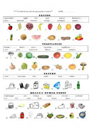 English Worksheet: food and drink