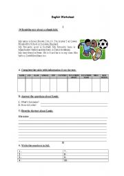 English worksheet: Revision worksheet